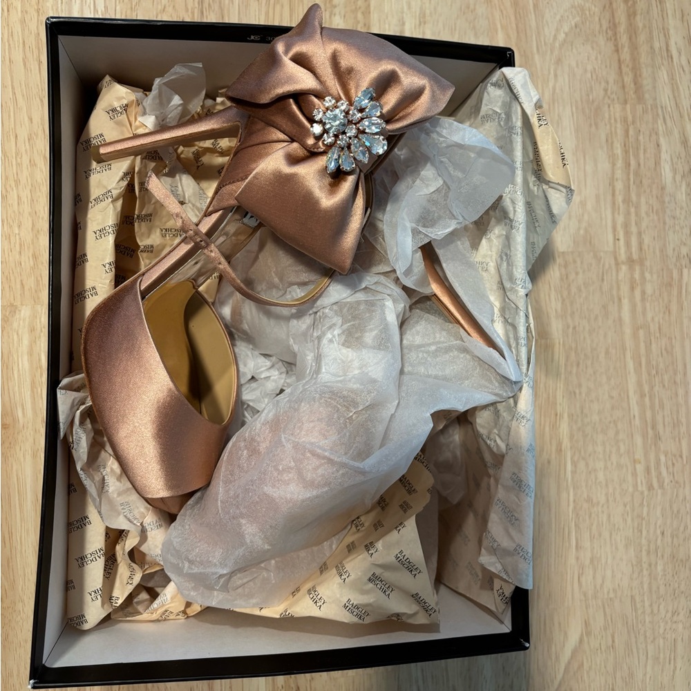 NEW 7.5 blush Badgley Mischka heels.